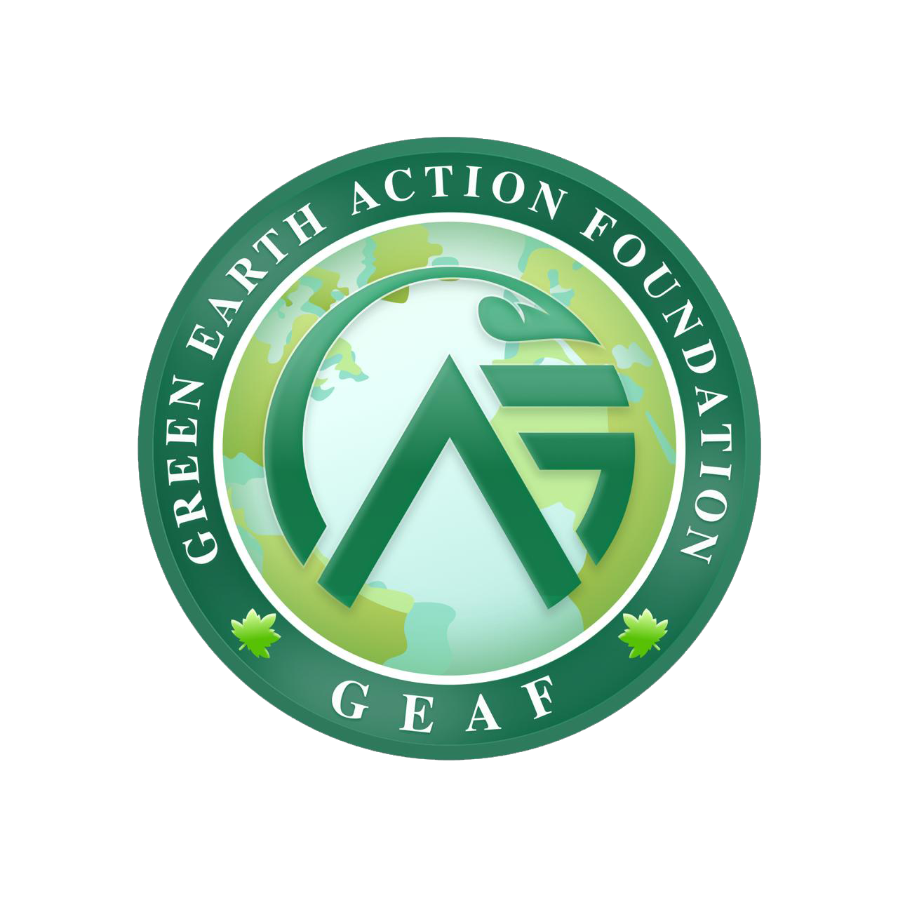 Logo of the Green Earth Action Foundation (GEAF), symbolizing environmental advocacy and sustainability efforts.